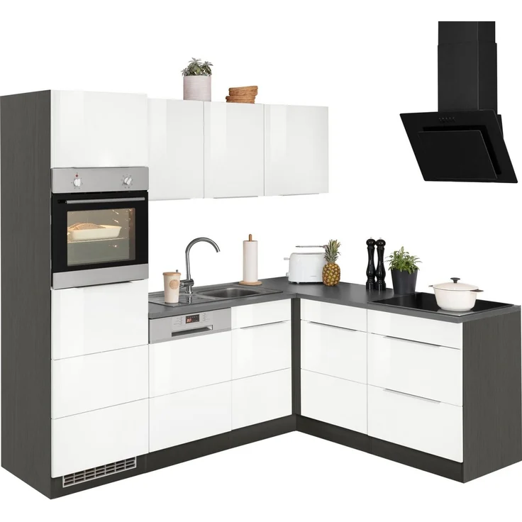 KOCHSTATION Winkelküche KS-Brindisi, Stellbreite 230/170 cm, wahlweise mit E-Geräten, mit MDF-Fronten – Bild 3