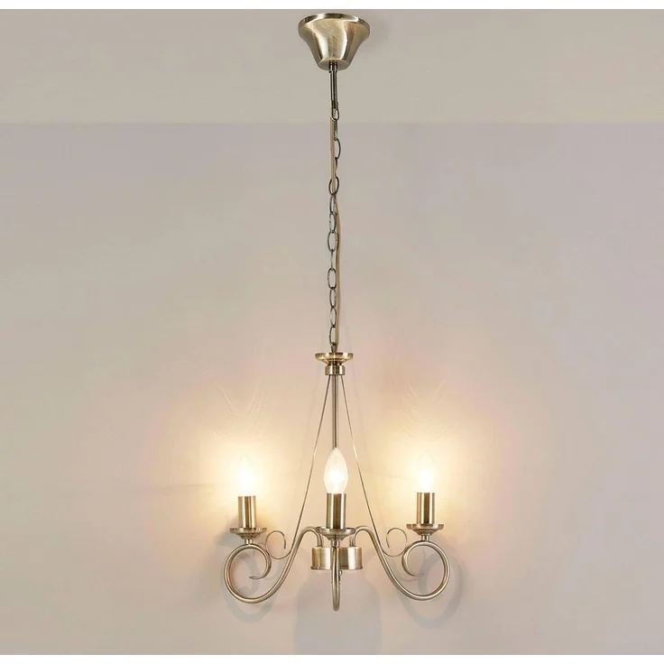 Lindby Kronleuchter Marnia, Metall, Bronze IP20, 3 x 40 W – Bild 4