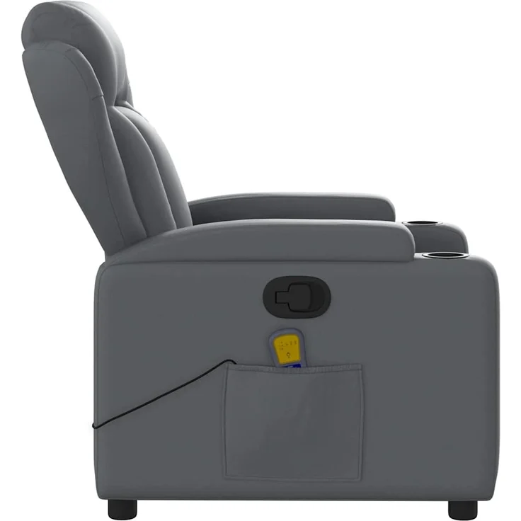 vidaXL Massagesessel Relaxsessel Grau Kunstleder 3205598 – Bild 7