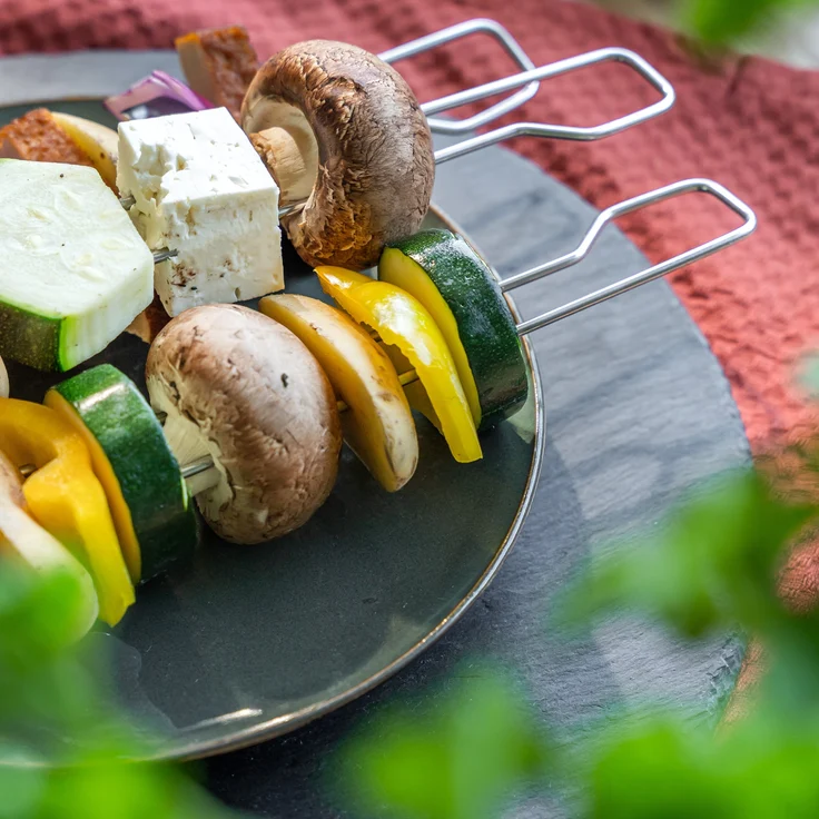 Doppel-Grillspieße 8er Set aus Edelstahl ca. 29 cm - Schaschlik-Spieße im Vorteilspack – Bild 8