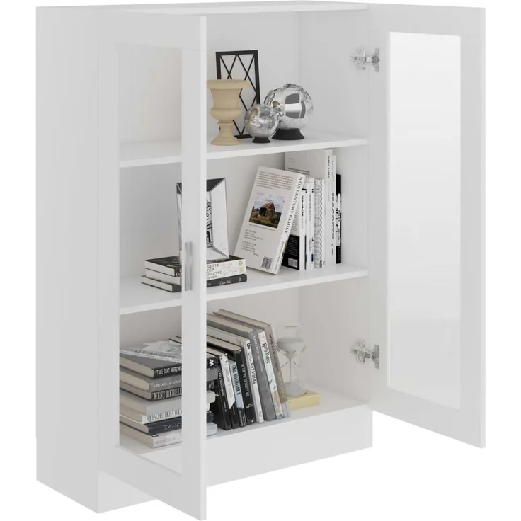 vidaXL Vitrinenschrank Weiß 82,5x30,5x115 cm Holzwerkstoff 802750 – Bild 3