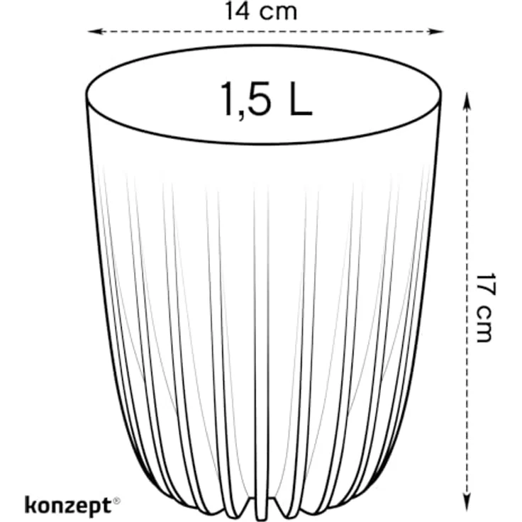 KONZEPT Blumentopf Hoher Blumentopf, Pflanzkübel Groß für Außen, Balkon, Übertopf mit Drainagesystem – Bild 5