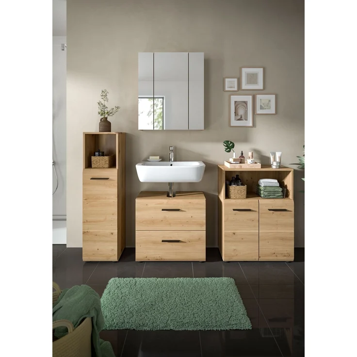 Badezimmer-Set >Ice< in artisan oak - 180x185x30cm (BxHxT) – Bild 1