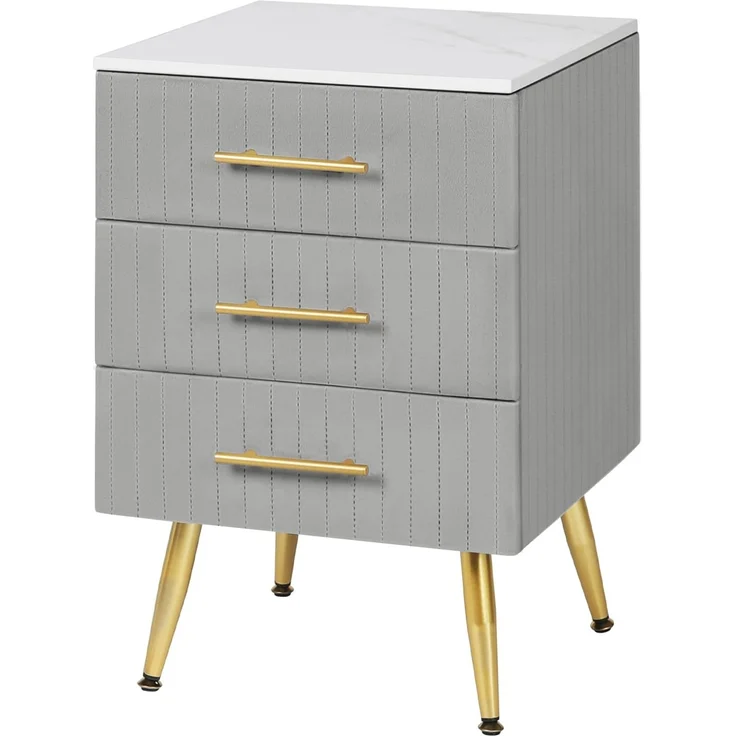 Woltu Nachttisch (1-St), 3 Schubladen aus Massivholz, Höhe Tragfähigkeit – Bild 1