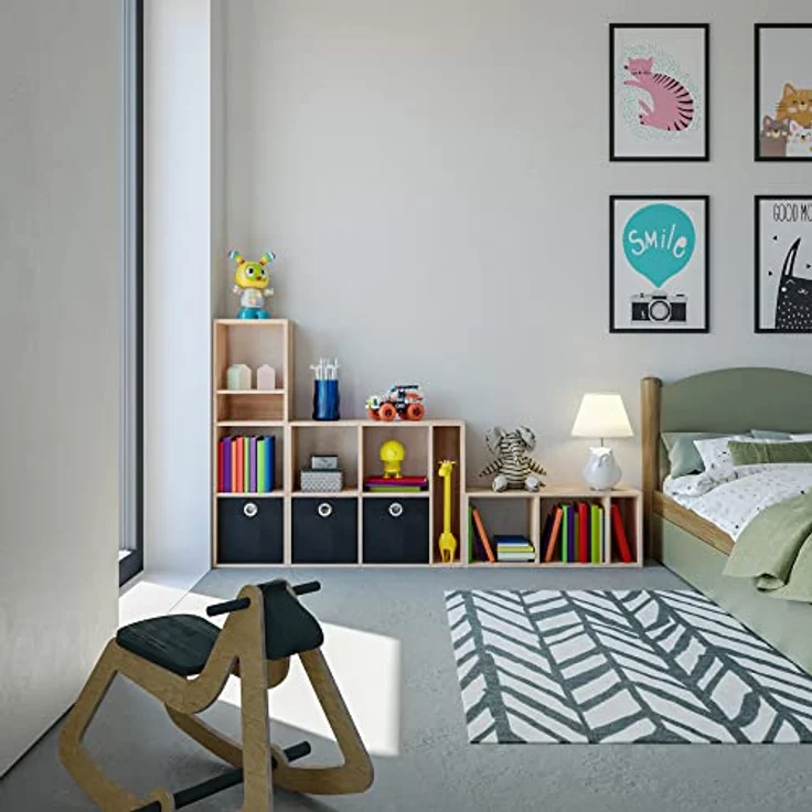 KOMTO Bücherregal RIM2 Regal Klein Standregal Würfelregal Büroregal, Bücherschrank für Kinderzimmer Regal Wohnzimmer 33,8 х 30,7 х 80,4 cm – Bild 9