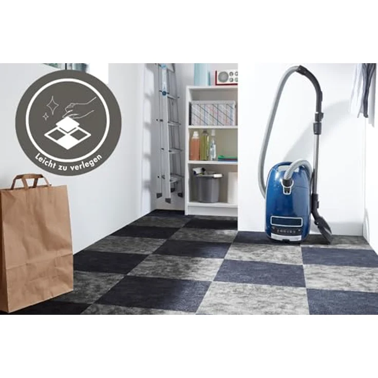 Andiamo Teppichfliese Colmar Nadelfilz, quadratisch, Höhe: 4 mm, 40x40 cm, selbstklebend, robust & strapazierfähig, 25 Stück (4 qm) – Bild 3