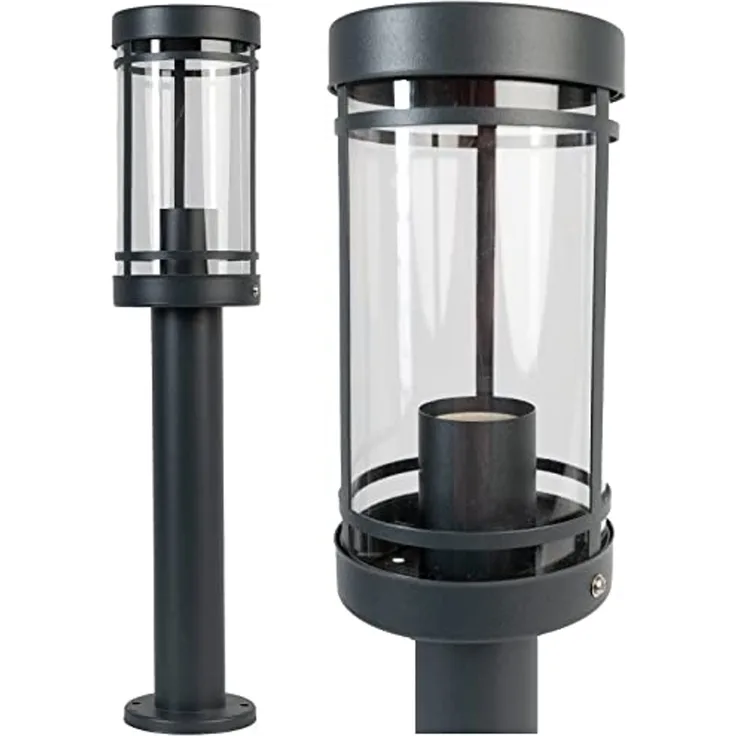 Grafner® Edelstahl Wegleuchte Gartenlampe 50cm Standleuchte Anthrazit