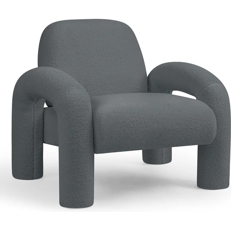 Makika Loungesessel Einzelsofa Lia aus Bouclé in Grau – Bild 1