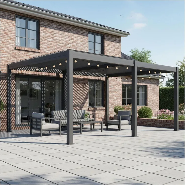 Osoltus 'Bioclimatic' Lamellen-Pergola, Aluminium anthrazit, 4x3 m
