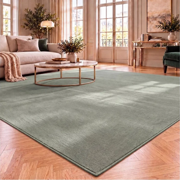 Vimoda Teppich Cozy Kurzflor Teppich – Angenehm warm & weich, waschbar & rutschfest, Rechteck, Höhe: 10 mm, Fellteppich Uni, Wohnzimmer, Schlafzimmer, kinderzimmer – Bild 1