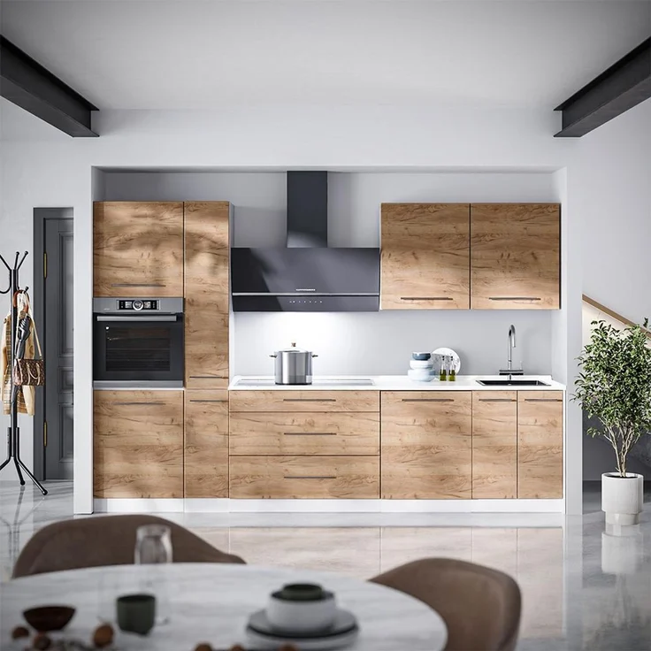 Küchenzeile Fame-Line Goldkraft Eiche 310 cm, AP Marmor Vicco – Bild 3