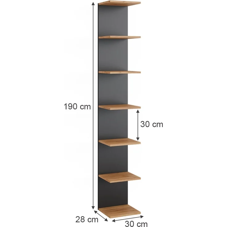 Wandregal Paolo Anthrazit 30 x 190 cm Vicco – Bild 3