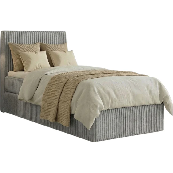 Boxspringbett RALF 200 x 200 cm mit Bettkasten, Topper und gepolstertem Kopfteil. Farbe: Beige, Härtegraden: H2 , Topper: T25-Topper – Bild 2