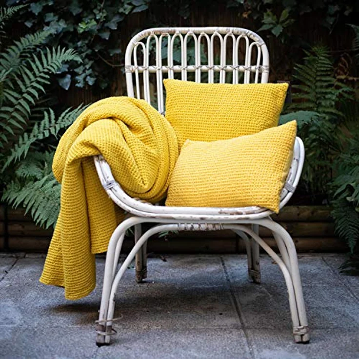 VIVARAISE Dekokissen Maia, 45 x 45 cm aus 100% Baumwolle mit Wabenwebung, ideal für kombinierbare Wohnaccessoires – Bild 5