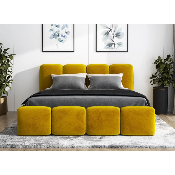 Polsterbett DONA 160x200 mit Matratze, Bettkasten und Lattenrost. Farbe: Bernesteigraun 34 – Bild 1