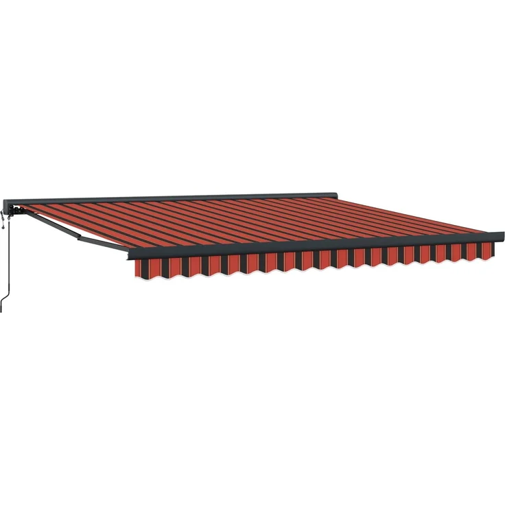 Einziehbare Markise, Sonnenmarkise Rot und Schwarz 350x250 cm Stoff – Bild 2