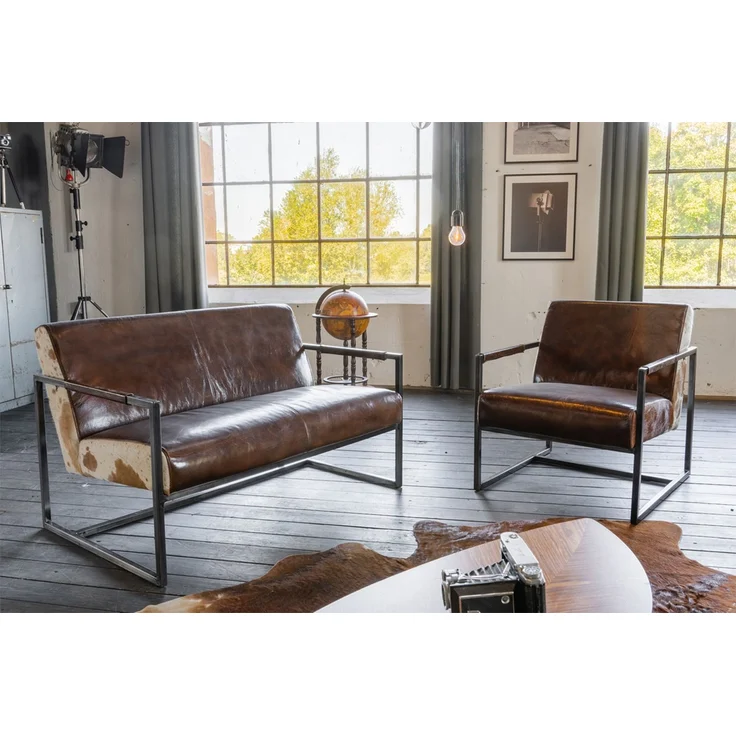 KAWOLA Sofa LIANO Vintage Leder braun 81 x 81 x 125 cm – Bild 6