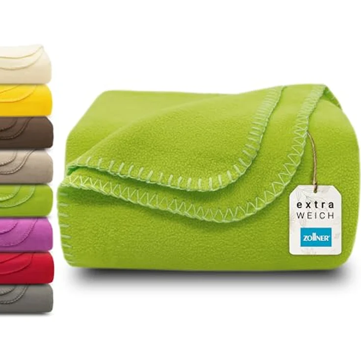 Zollner Kuscheldecke, Hellgrün, 130x170 cm, Oeko-Tex® Standard 100, 100% Polyester, waschbar bis 95°C – Bild 1