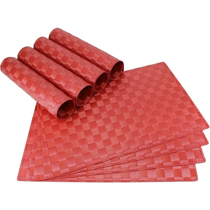 matches21 HOME & HOBBY Platzset Tischset MODERN bordeaux rot 8er Tischunterlage als Tischdeko, (8-St), modernes Esstisch Platzdeckchen als abwaschbarer Tischuntersetzer