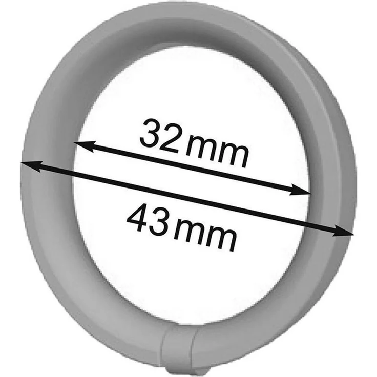 nodeko Gardinenring Vorhangringe Ø 32x43 mm, Kunststoff, für Gardinenstangen Ø 16 mm bis 20 mm, (Packung, mit Faltenlegehaken), mit Kerbe zum Einklipsen des Faltenhakens – Bild 3