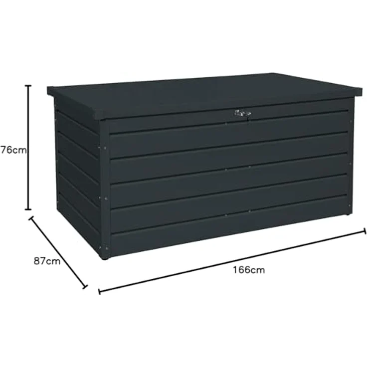 Duramax Kissenbox Metall Garten Gerätebox, 1045 L, wetterfest, gasdruckfeder-unterstützt, pulverbeschichtet – Bild 8