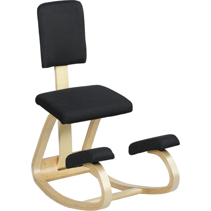 JARDJ Ergonomischer Kniestuhl, Kniehocker Gesundheitsstuhl für Zuhause, Büro, Meditation Schwarz – Bild 1