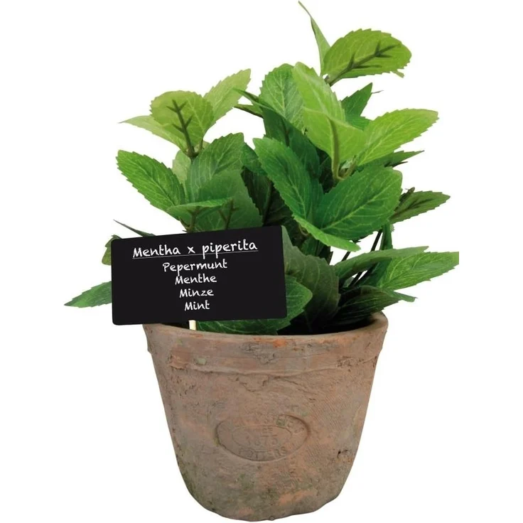 Esschert Design Kunststoffpflanze Minze im Topf, Größe L, ca. 11 x 11 x 19 cm – Bild 1