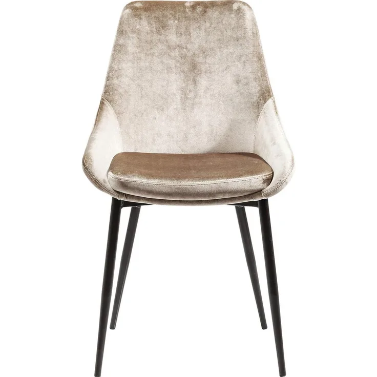 Kare Design Stuhl East Side, Polsterstuhl in Samtstoff, Esszimmerstuhl, edler Designstuhl, einzeln, Beige, champagner, luxuriöser Stuhl, (HxBxT) 83 x 48 x 57 cm