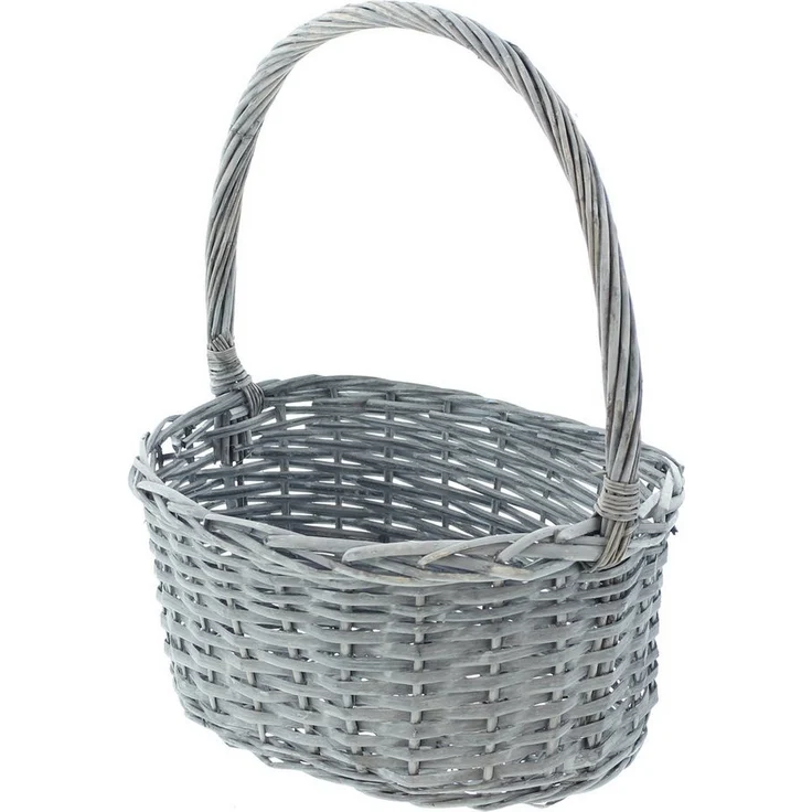 Präsentkorb Natur Aufbewahrungskorb Schale Korb Flechtkorb Geschenkkorb grau – Bild 2