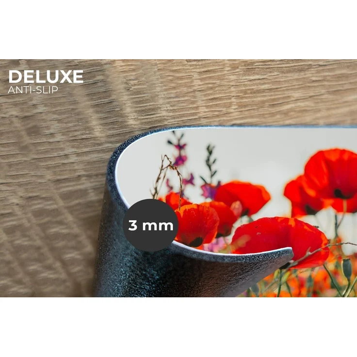 MuchoWow Platzset Mohn - Blumen - Rot - Lila - Wiese, (6-St), Platzsets, Tischset, Abwaschbar, Tischsets, Platzdeckchen – Bild 2