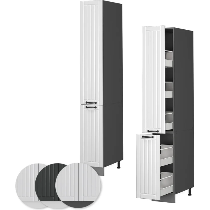 Apothekerschrank Fame-Line Weiß Landhaus 30 cm Vicco – Bild 5