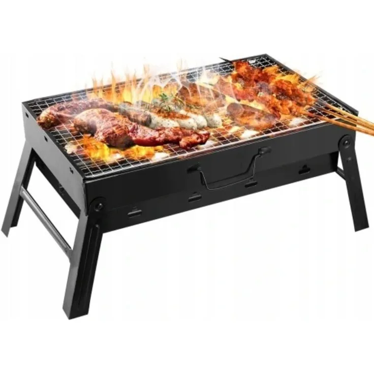 Klappgrill Koffer Holzkohlegrill 36x29x7 cm tragbar für Camping Picknick