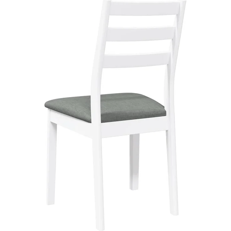 vidaXL Esszimmerstühle mit Kissen 2 Stk. Weiß Massivholz Gummibaum 4102519 – Bild 6