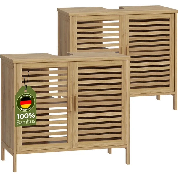 Bellamio Newa Badezimmer-Set, 2x Waschbeckenunterschrank