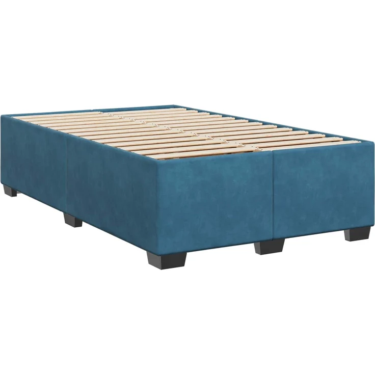 vidaXL Boxspringbett mit Matratze Dunkelblau 120 x 200 cm Samt 3450702 – Bild 5