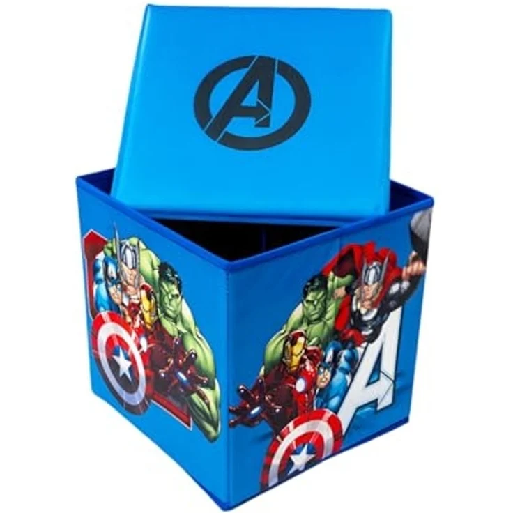 Marvel Avengers Kinder Spielzeugkorb mit Deckel 30 x 30 x 30 cm – Aufbewahrungsbox aus Polyester für Spielzeug, Wäsche & Kinderzimmer – Bild 1