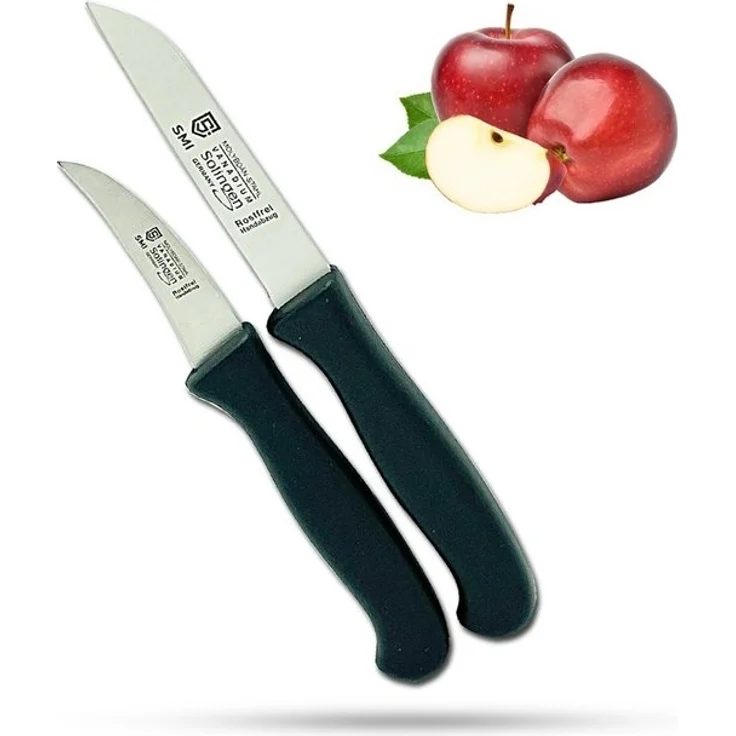 SMI Obstmesser 2 Stück Schälmesser Solingen Gemüsemesser Obstmesser gebogen / gerade – Bild 4
