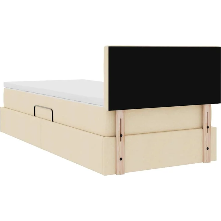 vidaXL LED-Speicherbett mit Matratze Creme 90 x 200 cm Stoff 3371248 – Bild 12