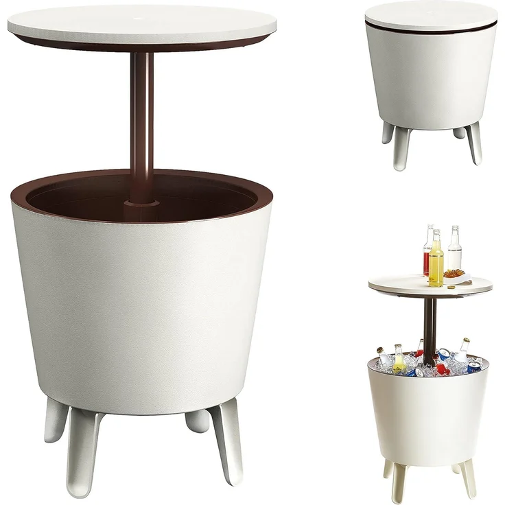 Keter 17186745 Café- und Loungetisch Cool Bar, Kunststoff, beige/braun, ausziehbar – Bild 8