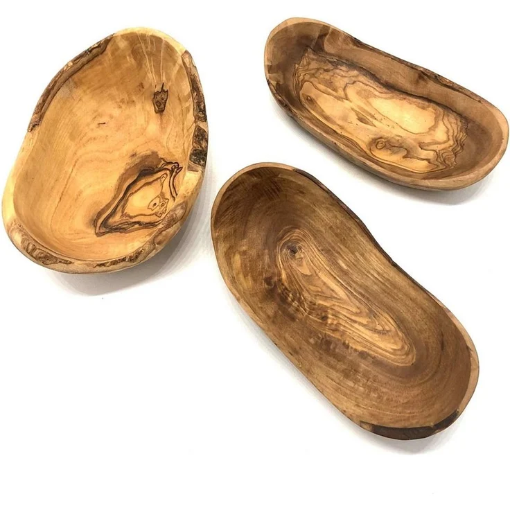 Olivenholz-erleben Snackschale RUSTIKAL klein (L/B/H: 10-11/6/4 cm) aus Olivenholz, Olivenholz, Passend für Brotscheiben oder kleines Gebäck, fein geschliffen – Bild 4