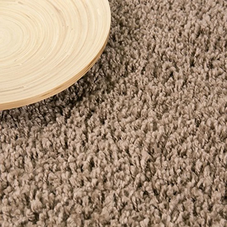 VIMODA Prime Shaggy Teppich Hochflor Langflor Teppiche Modern Einfarbig Nougat Hellbraun, Maße:70x250 cm – Bild 4