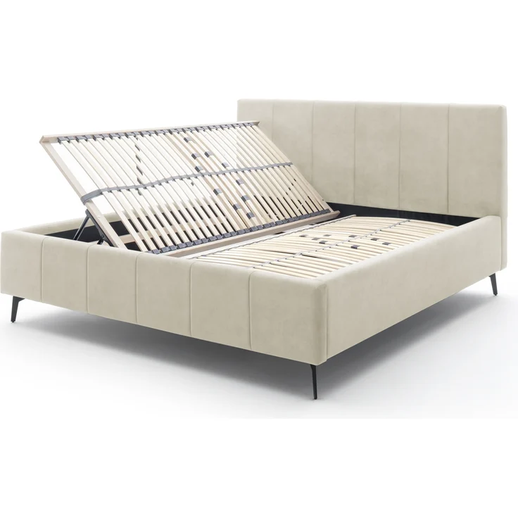 Polsterbett >Lizzano mit BK< Liegefläche 160x200cm, beige, Stellmaß: 178x115x219cm (BxHxT) – Bild 4