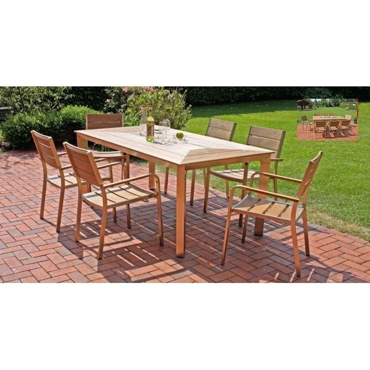 9tlg. Sitzgruppe, Teak-Optik, FLORENCE – Bild 2