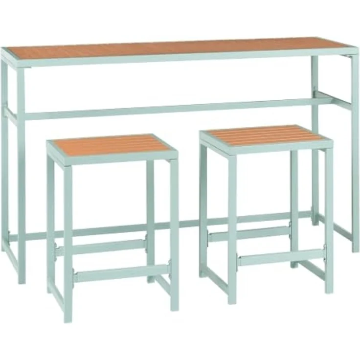 Gartenbar Set 2-Sitzer AVETRANA Hellgrün Metall – Bild 1