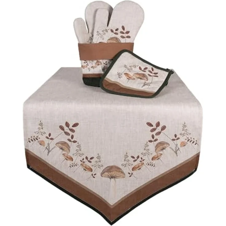 Clayre & Eef Tischläufer Little Fall Jewels (Set 1-tlg, 1-teilig), Tischläufer Tischdecke ca. 50x160cm Baumwolle – Bild 3