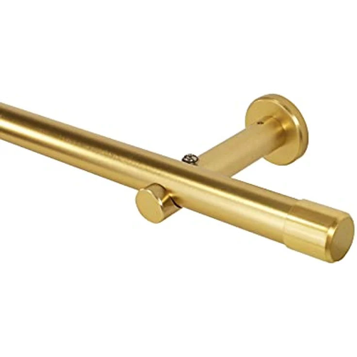 iso-design Gardinenstange Messing Matt 20 mm Endstück Kappe Wand- oder Deckenmontage, Ø 20 mm, 1-läufig, Fixmaß, verschraubt, Aluminium, Mit Metallsäge beliebig kürzbar – Bild 2
