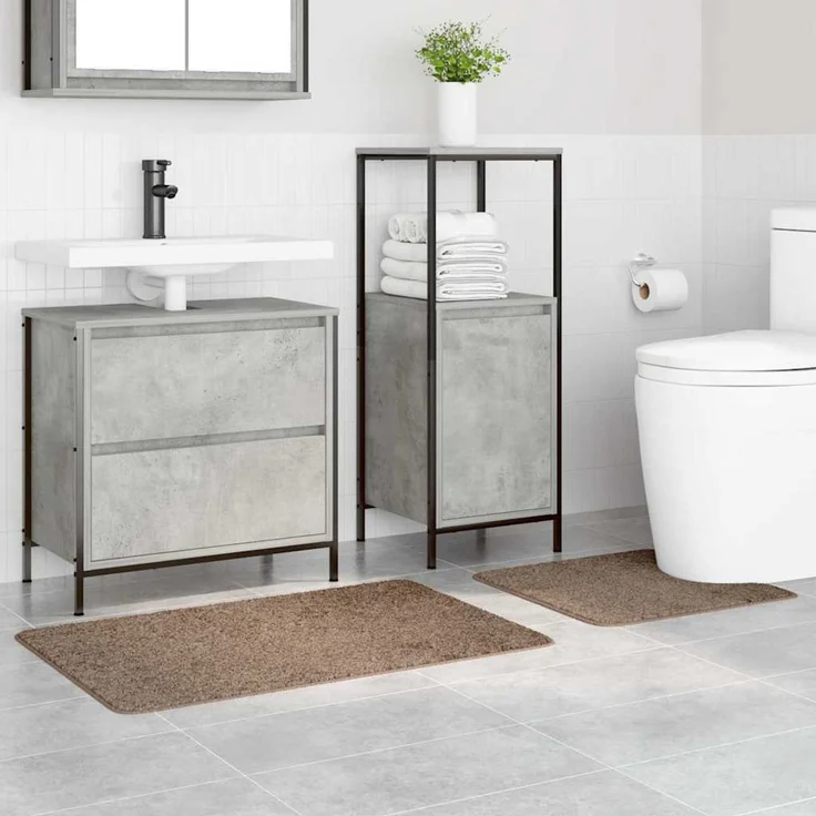 vidaXL Anti-Rutsch Badematten-Set 2 pcs Braun PP 4019857 – Bild 3