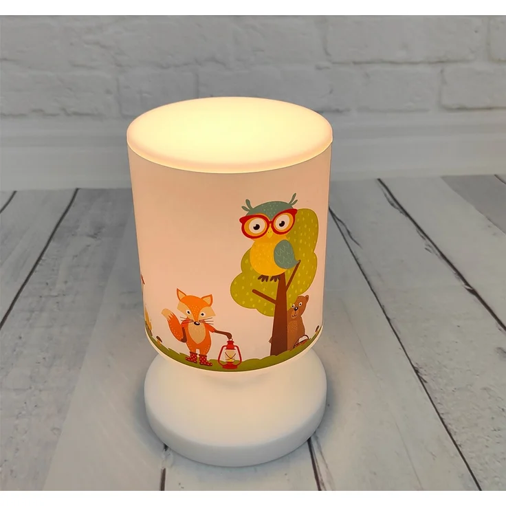 LED Akku Tischleuchte mit Waldtier Motiven per USB aufladbar, Höhe 20cm – Bild 1