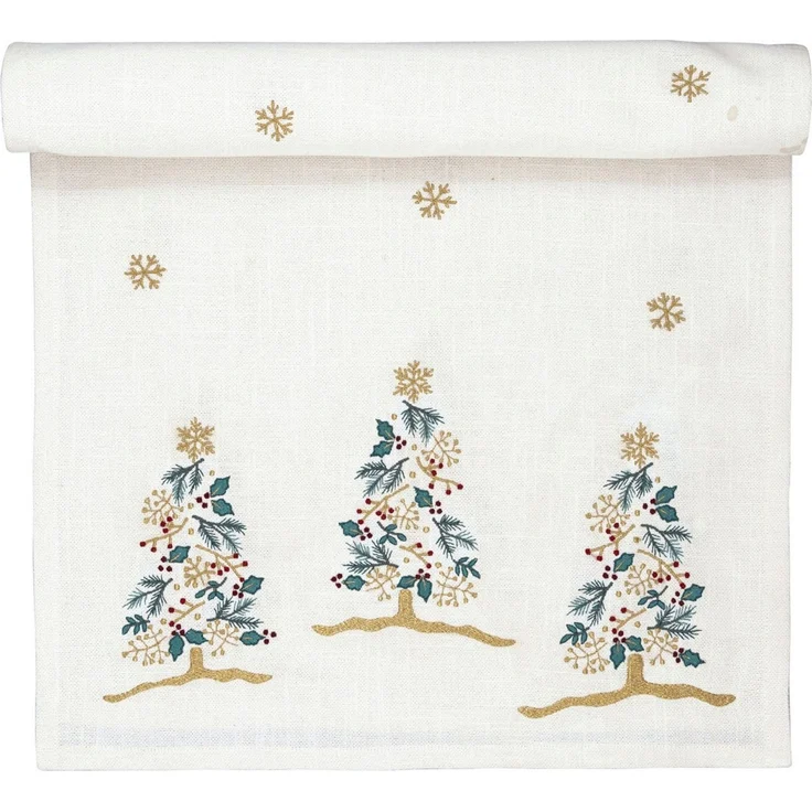 Greengate Tischläufer Lucie Xmas Tischläufer bestickt white 140xx45cm – Bild 4