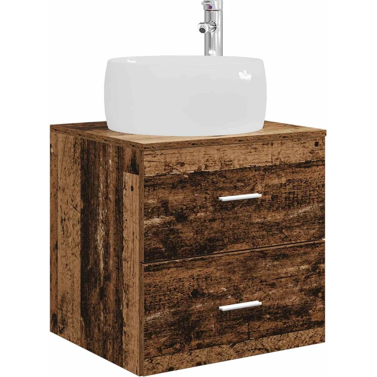 vidaXL Wandmontiertes Badezimmerschrank-Set 3 stk. Altholz 3405929 – Bild 5